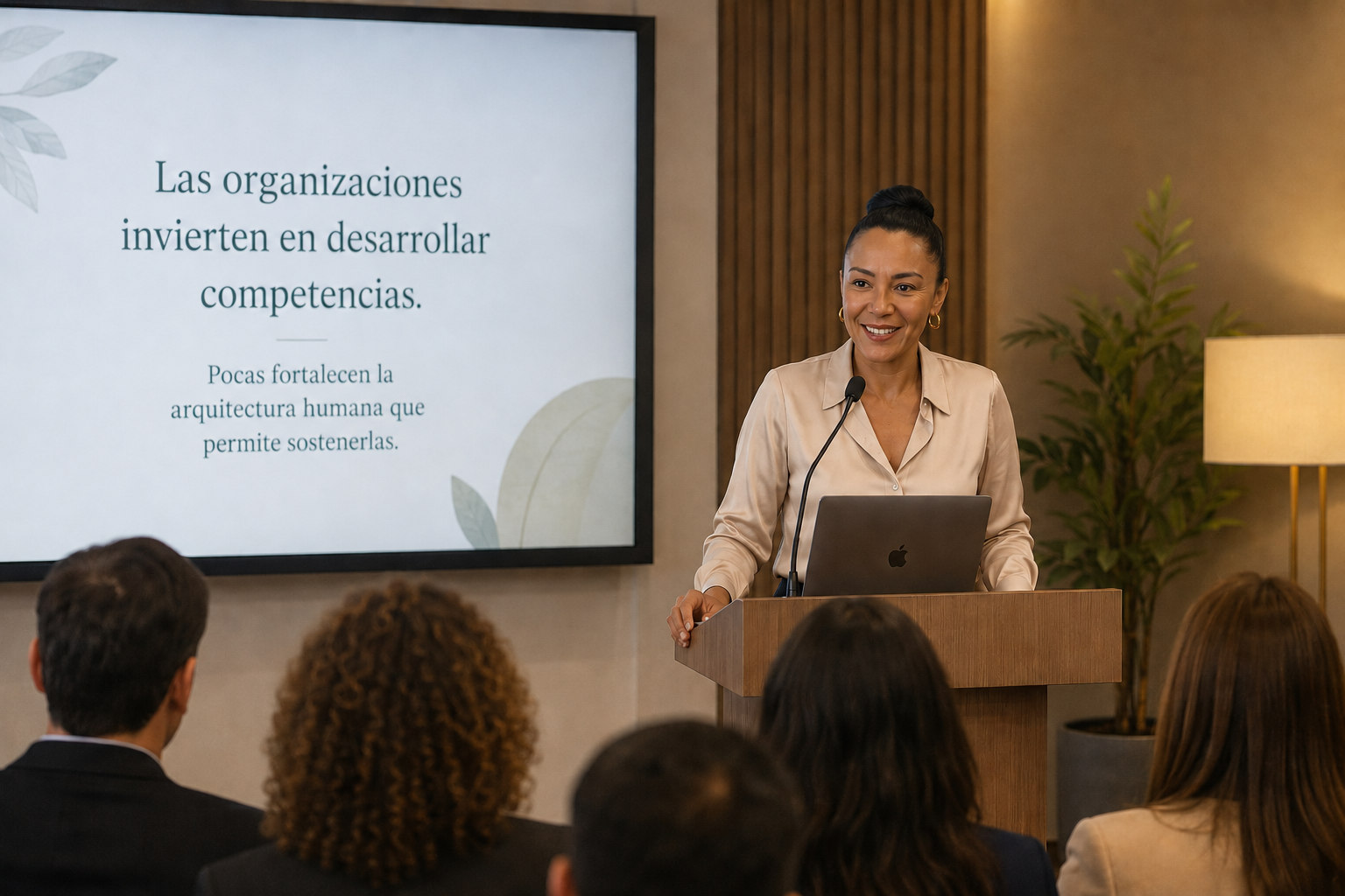 Atalía Isaid Ordóñez, psicóloga y consultora organizacional, en conferencia sobre desarrollo de capacidades humanas
